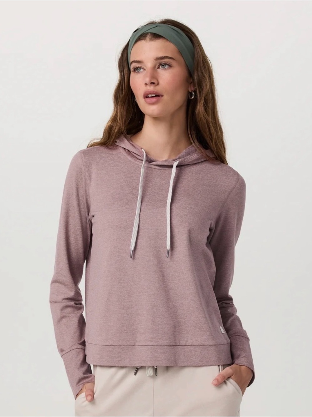 Vuori Halo Essential Hoodie Zion Rose Heather. XL.